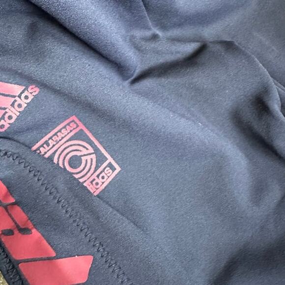 Adidas x Calabasas Jogger Pants Burgundy Red Stripes on Navy - Picture 5 of 6